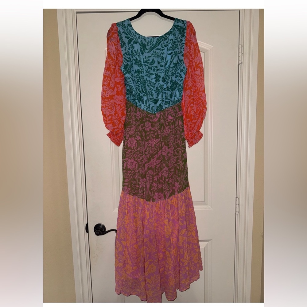 Farm Rio Colorblock Printed Maxi Dress size medium - Picture 8 of 10